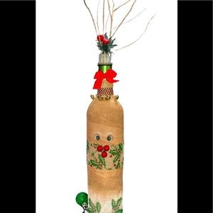 NWT Handmade Reindeer Bottle Decor